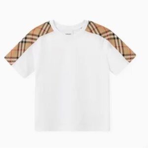 Burberry Kids Tee with Iconic Plaid Accents